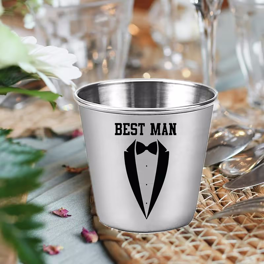 Men'S Grooming Day - Custom Groomsman Shot Glass Set Best