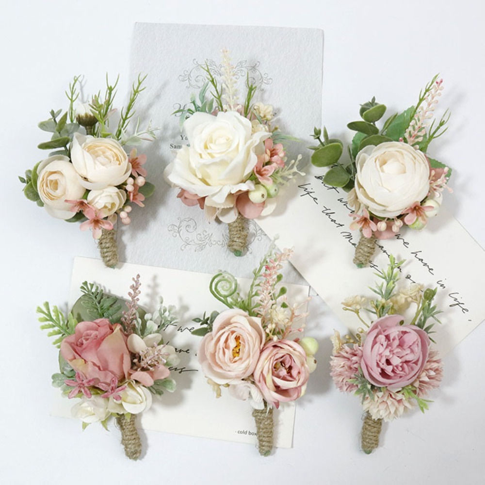 Men'S Grooming Day - Pink Artificial Flowers Silk Rose Flower