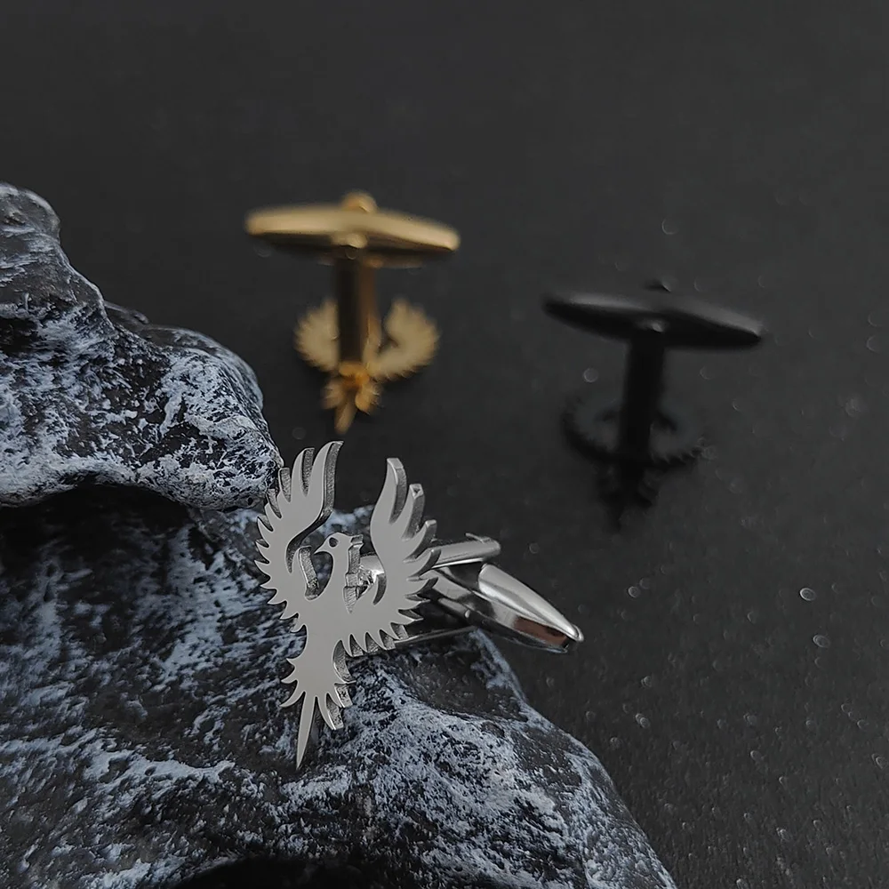 Men'S Grooming Day - Stainless Steel Men Cufflinks Vintage Phoenix