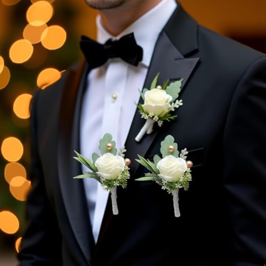 2Pcs Roses Boutonniere for Men - Men'S Grooming Day incelemesi ve fiyatı