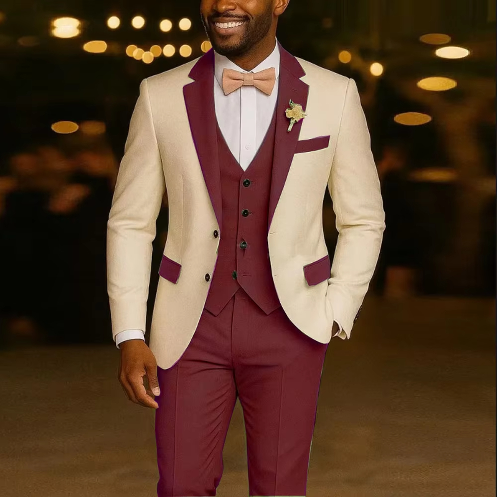 New Solid Suits for Men Slim F - Men'S Grooming For Marriage incelemesi ve fiyatı
