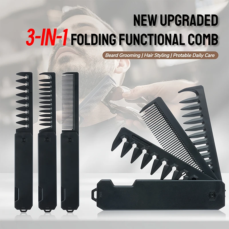 3-in-1 Folding Beard Comb for  - Men Grooming Hygiene incelemesi ve fiyatı