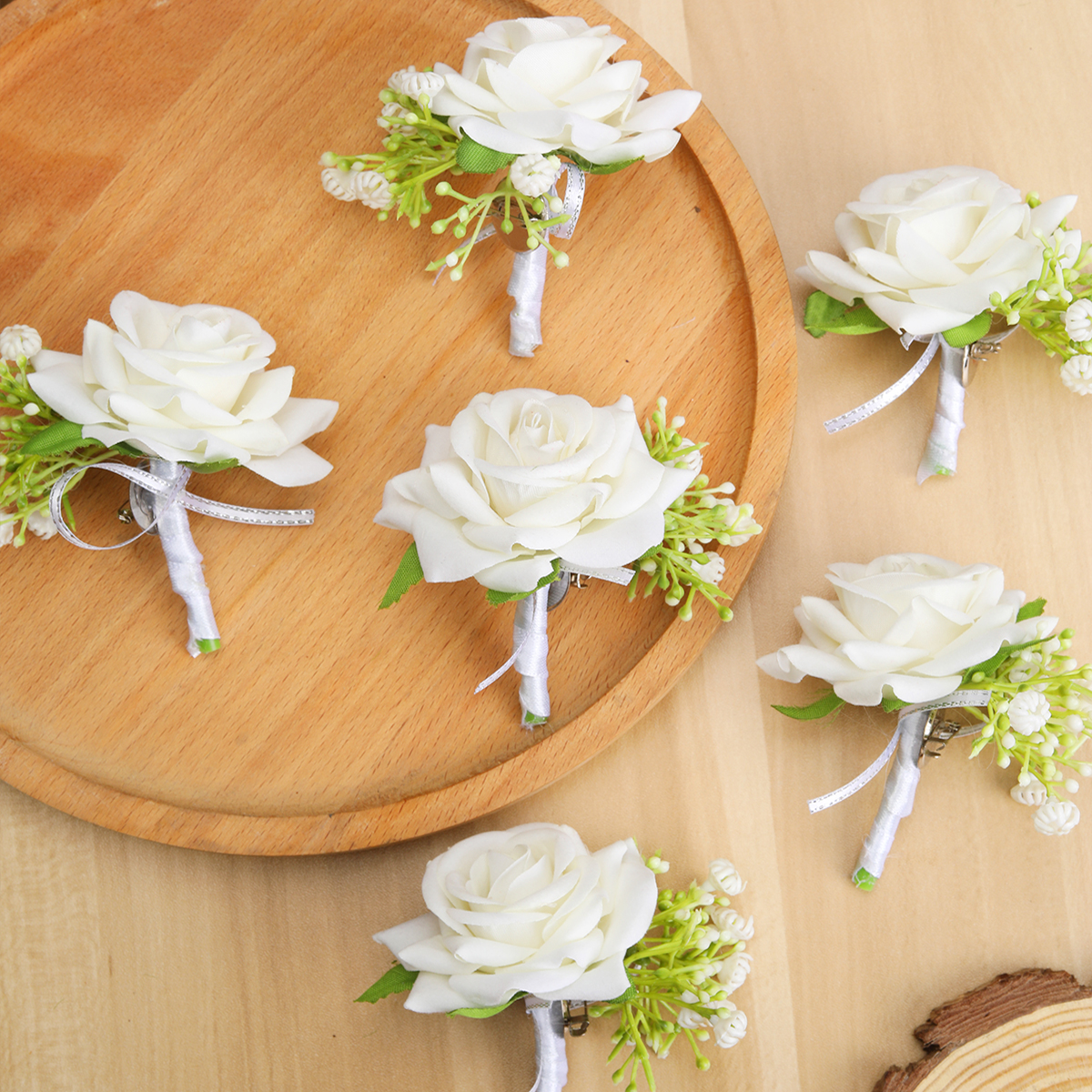 6PCS/set Boutonniere for Men G - Men'S Grooming For Marriage incelemesi ve fiyatı
