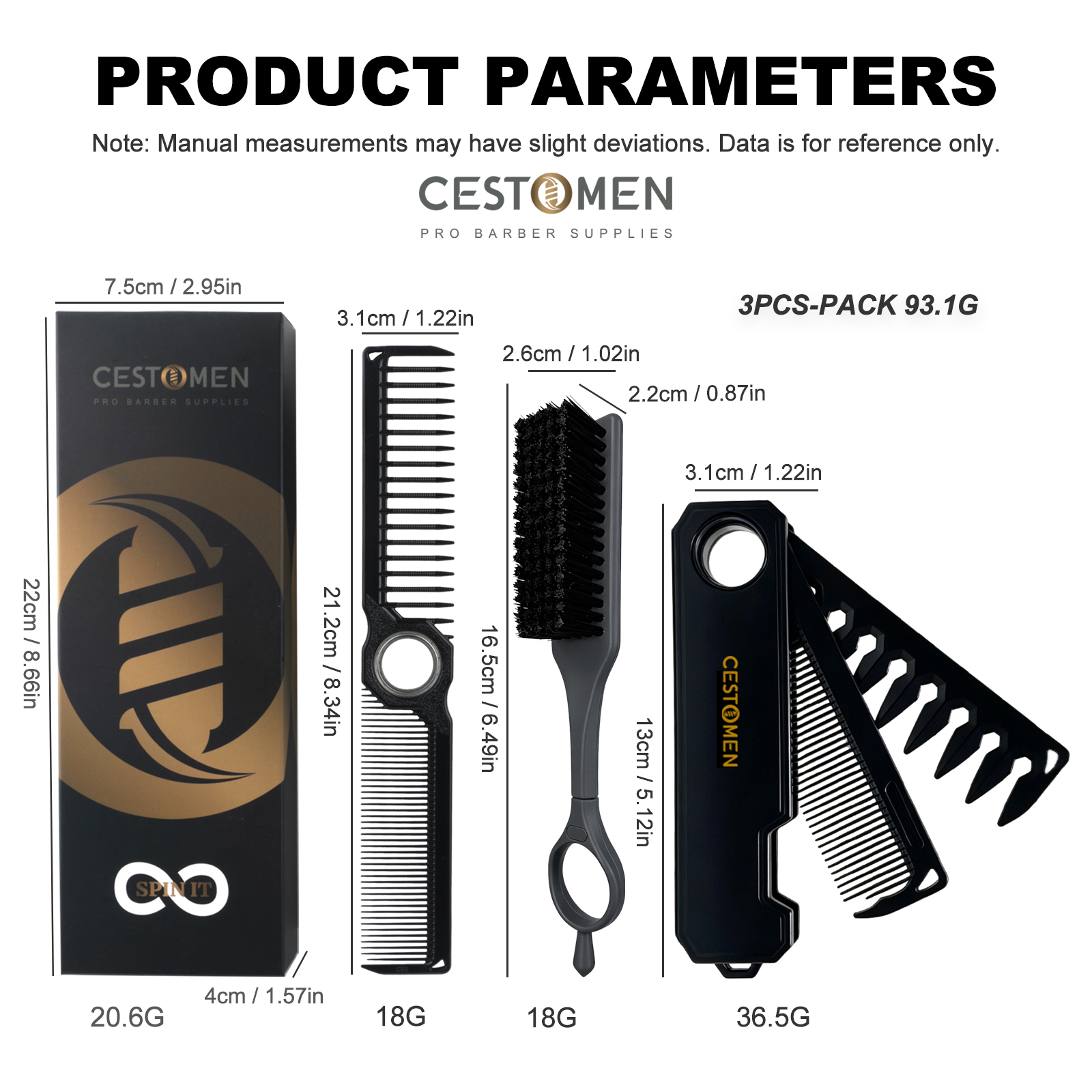 2/3Pcs Professional Barber Com - Men Grooming Hygiene incelemesi ve fiyatı